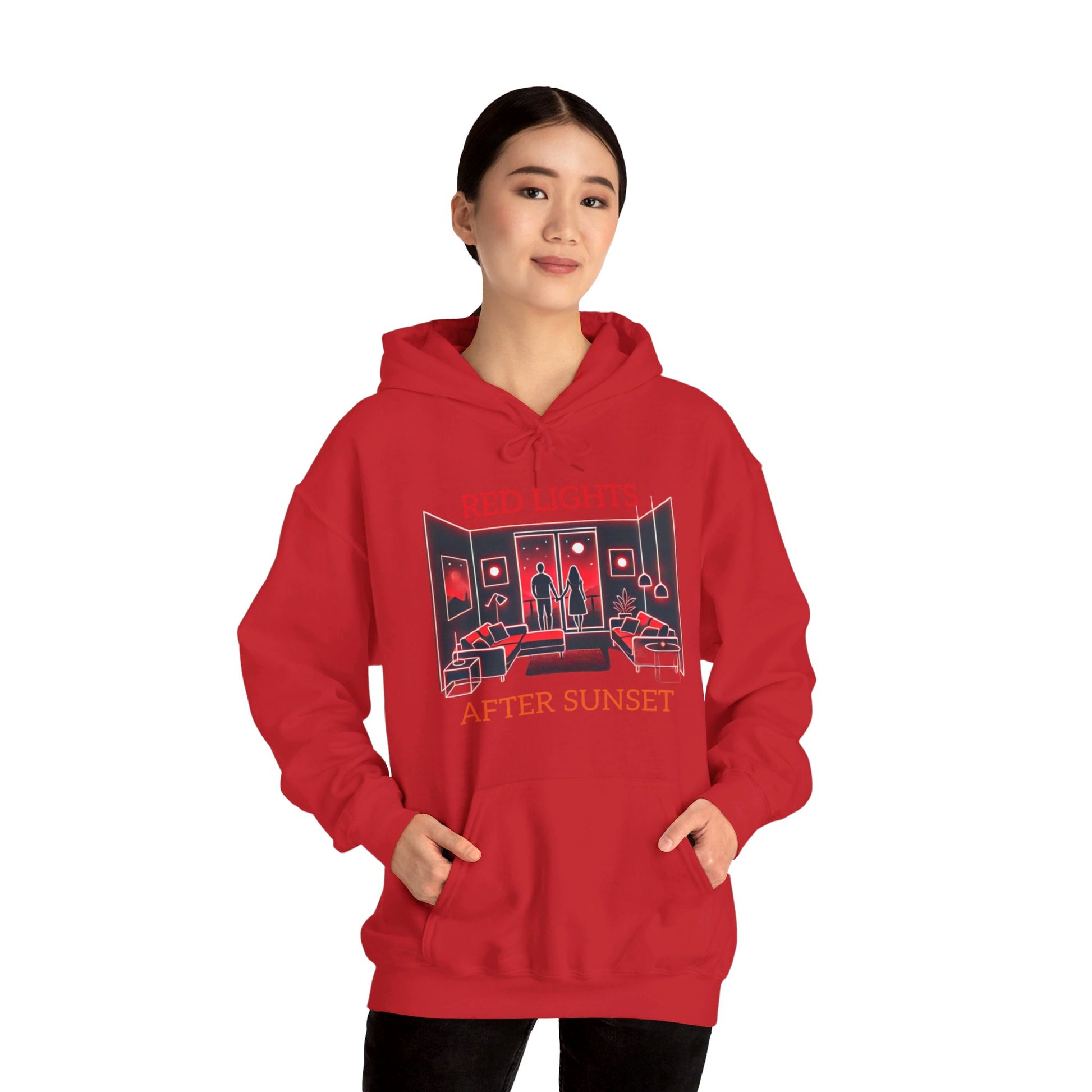 Red Lights After Sunset Couples' Hoodie - My Higher Being