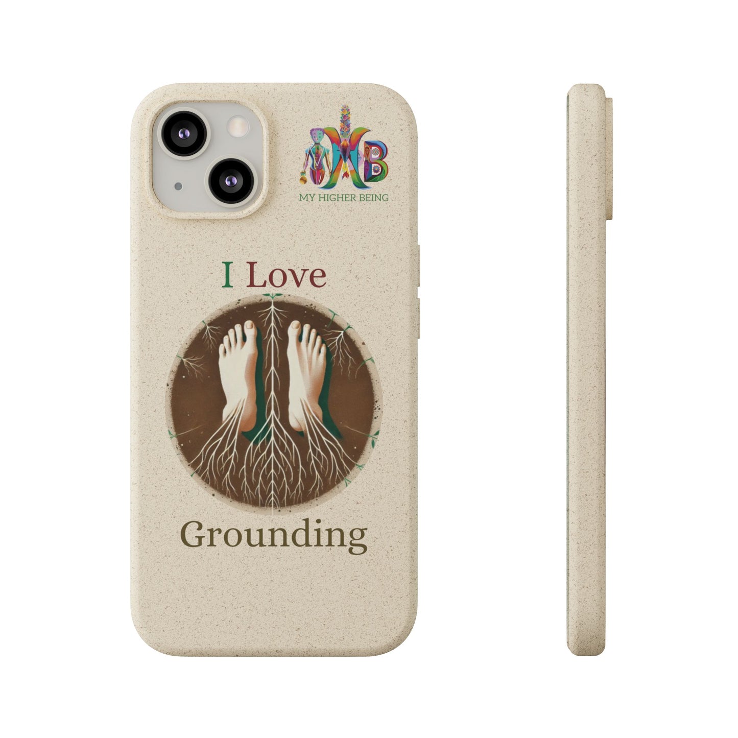 'I Love Grounding'_Plastic Free Biodegradable Phone Case