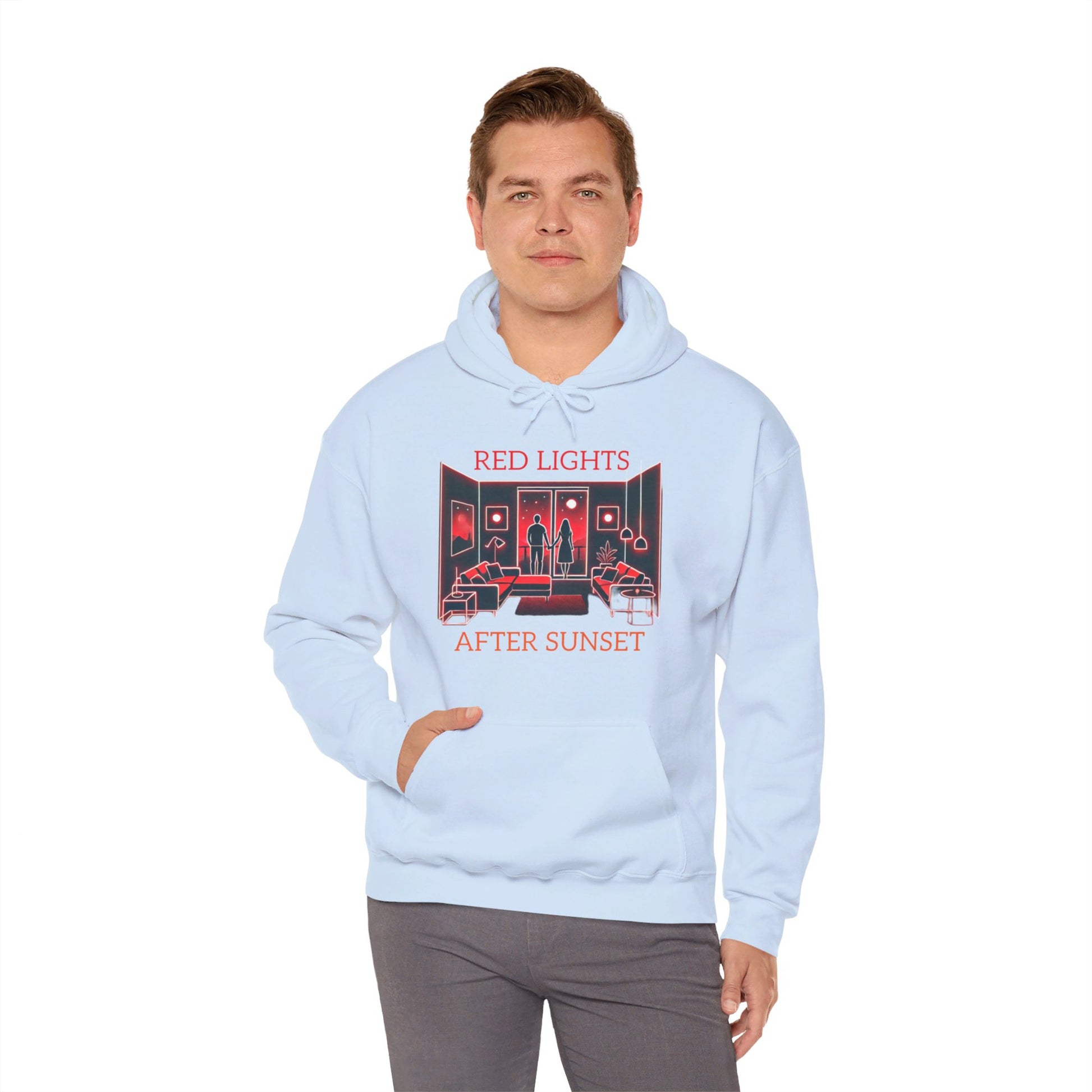 Red Lights After Sunset Couples' Hoodie - My Higher Being