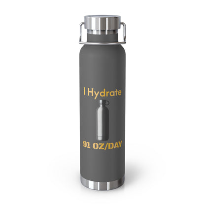 'I Hydrate 91 OZ/DAY'_Copper Vacuum Insulated Bottle, 22oz