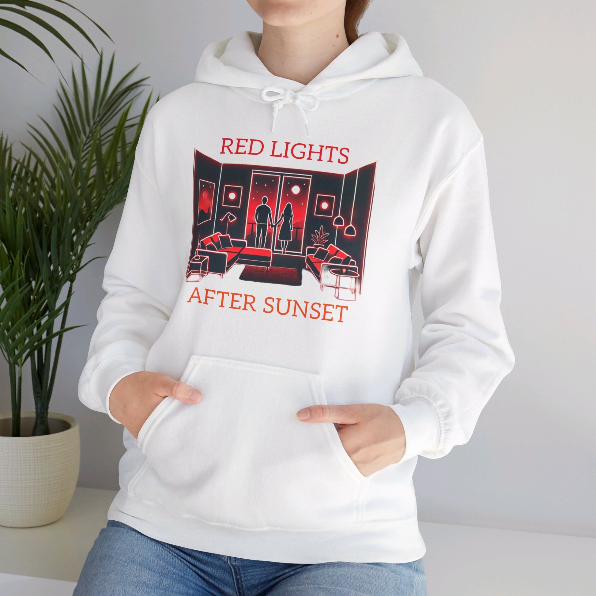 Red Lights After Sunset Couples' Hoodie - My Higher Being