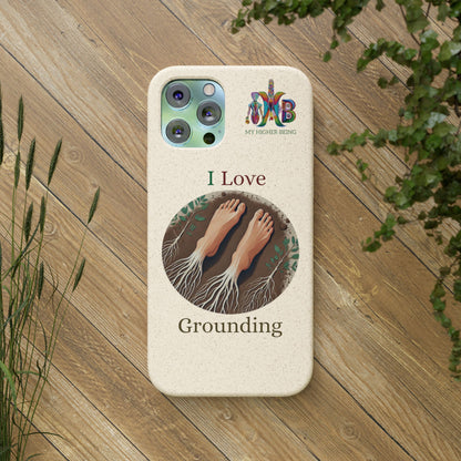 'I Love Grounding'_Plastic Free Biodegradable Phone Case