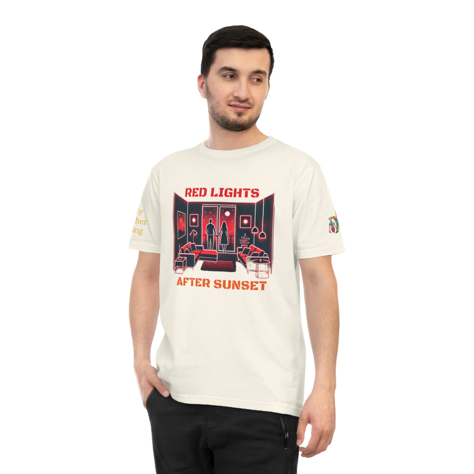 'Red Lights After Sunset' (MHB EDITION)_100% Organic Cotton T-Shirt - My Higher Being