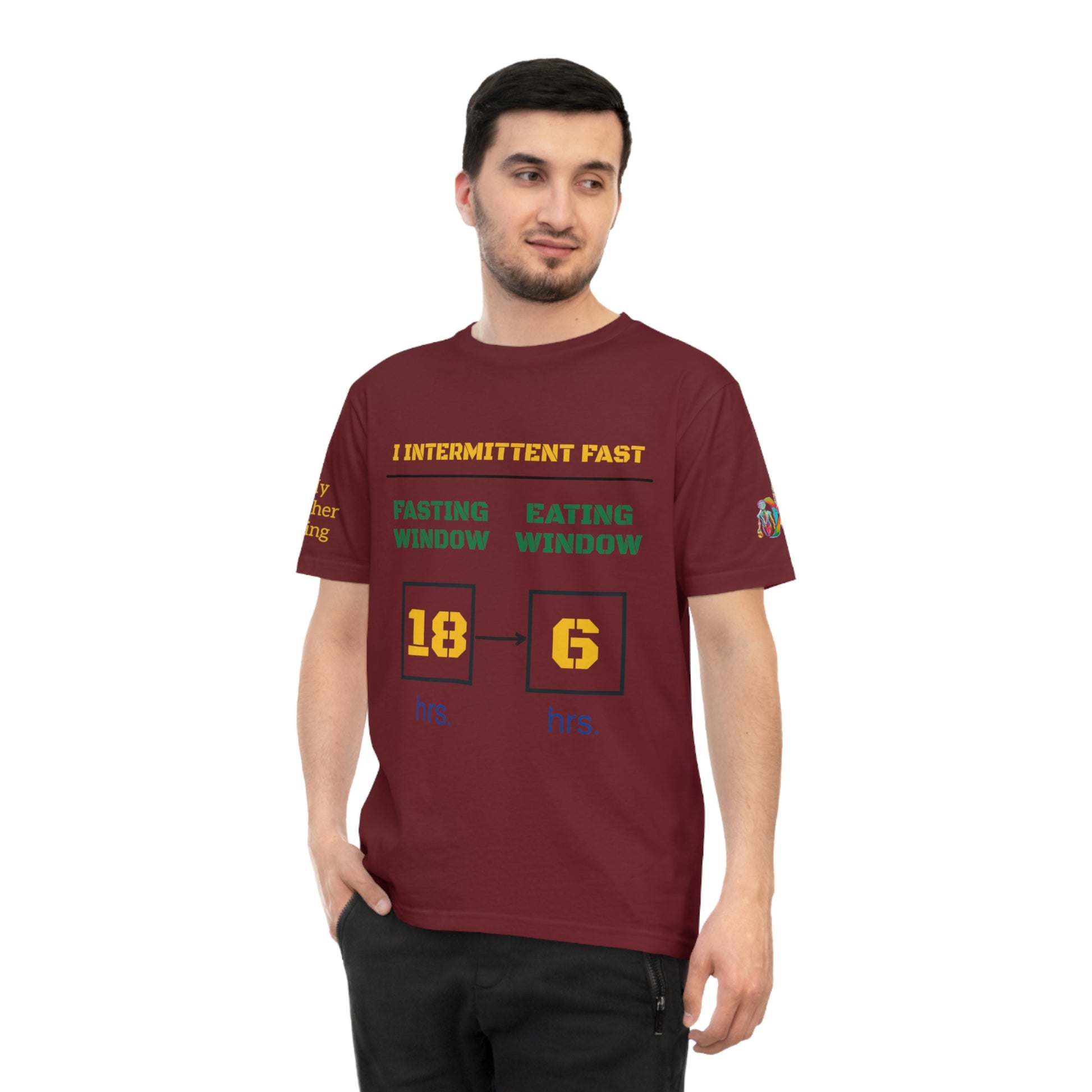 'I Intermittent Fast_18 - 6' (MHB EDITION)_100% Organic Cotton Jersey T-Shirt - My Higher Being