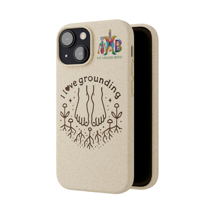 'I Love Grounding'_Plastic Free Biodegradable Phone Case