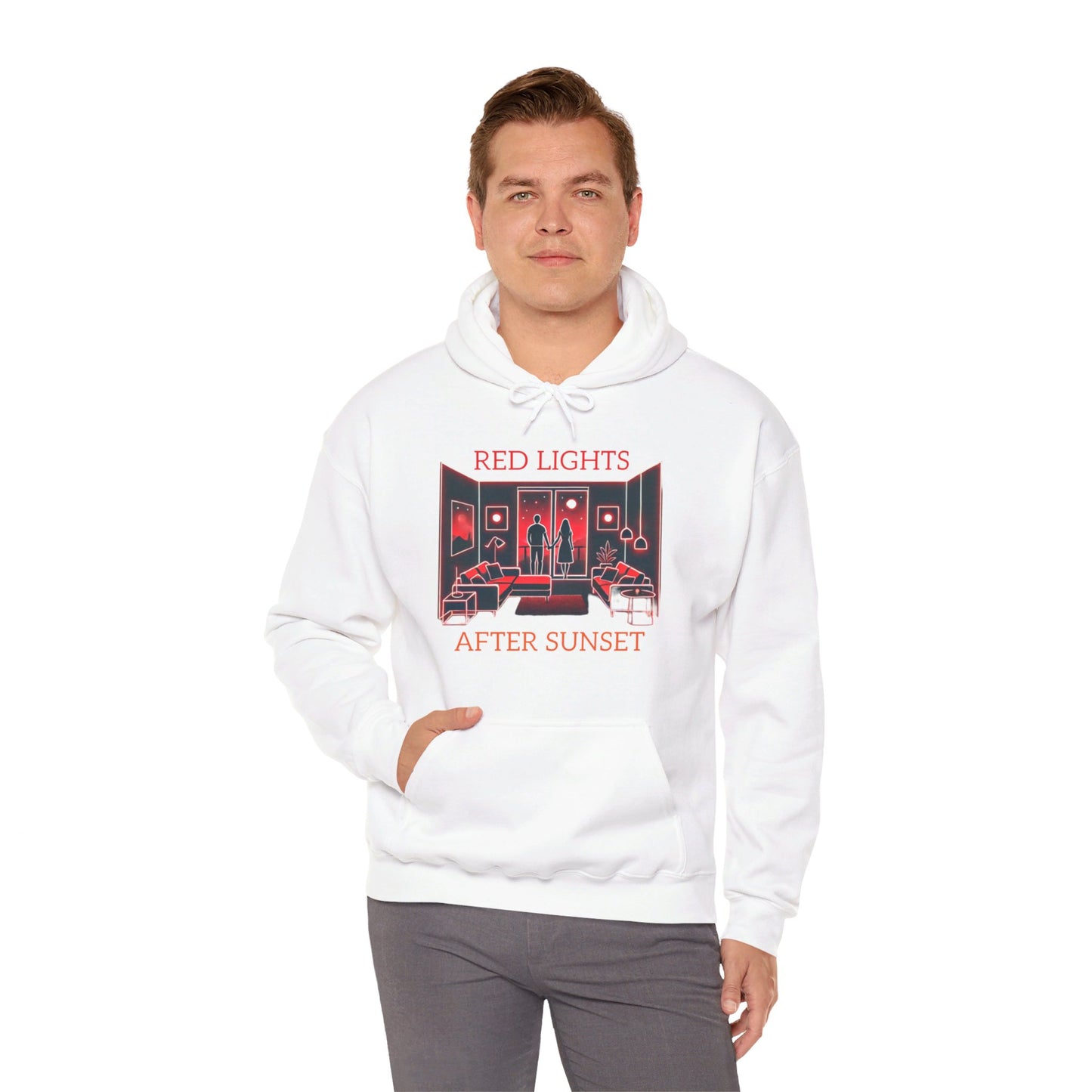 Red Lights After Sunset Couples' Hoodie - My Higher Being