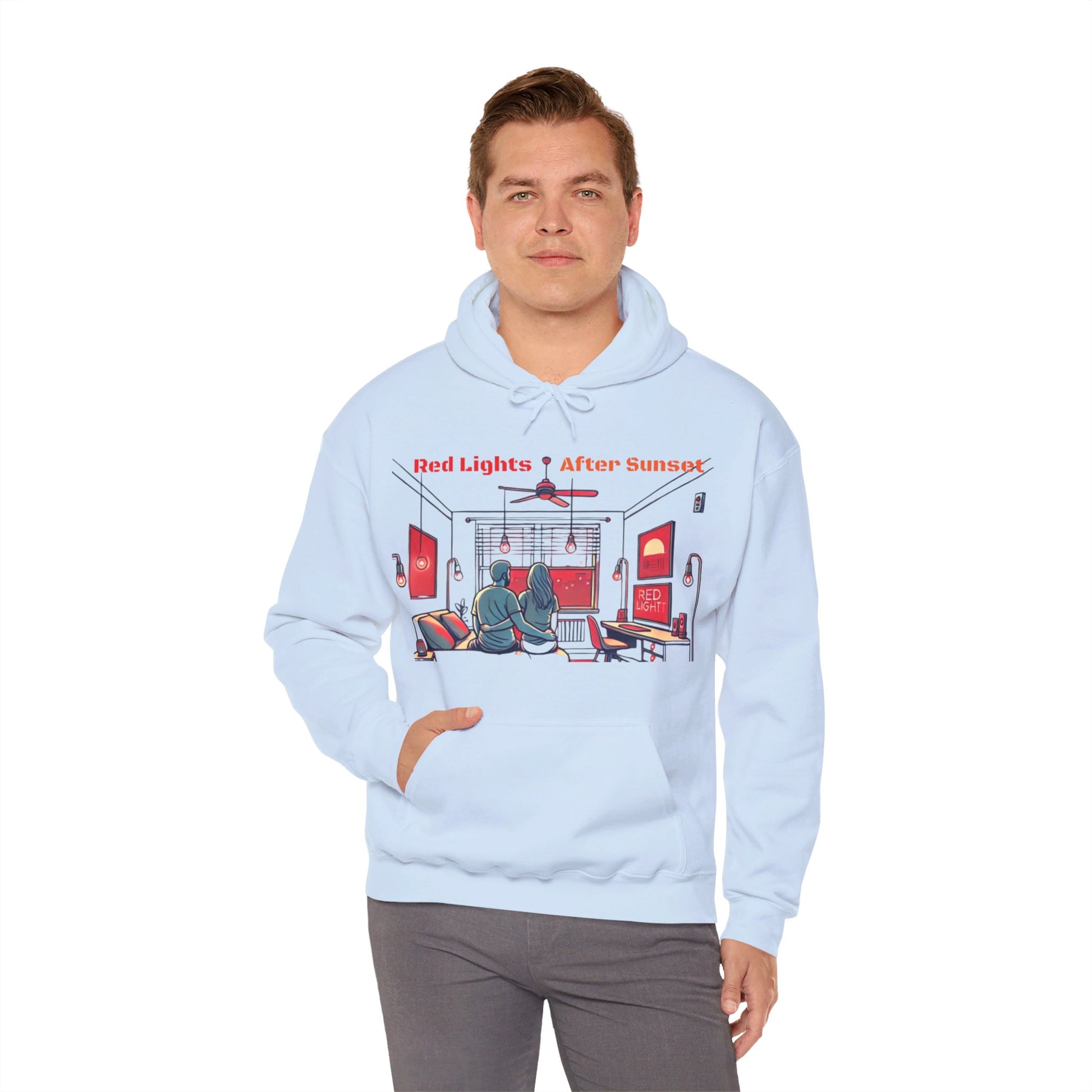 Red Lights After Sunset Couples' Hoodie - My Higher Being