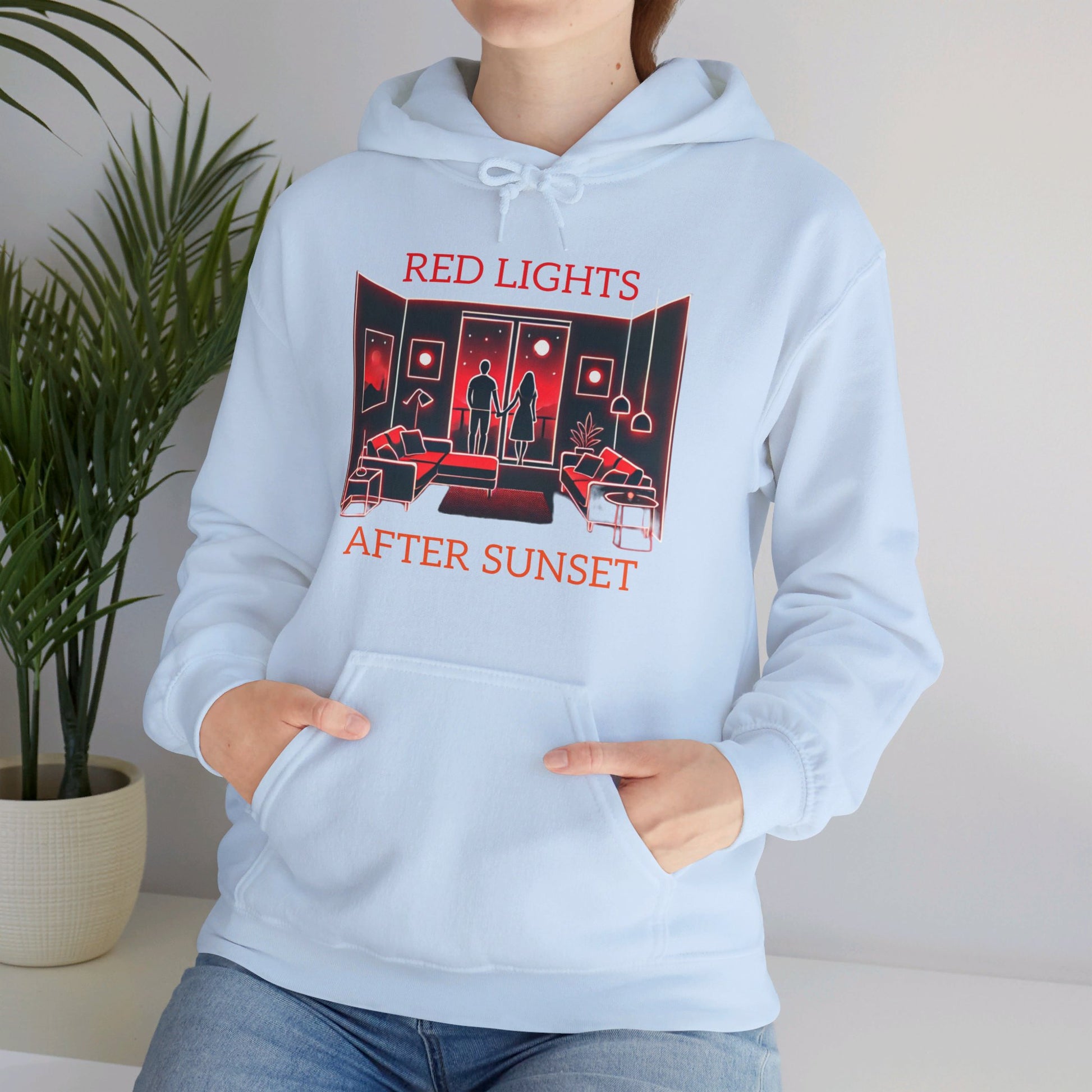 Red Lights After Sunset Couples' Hoodie - My Higher Being