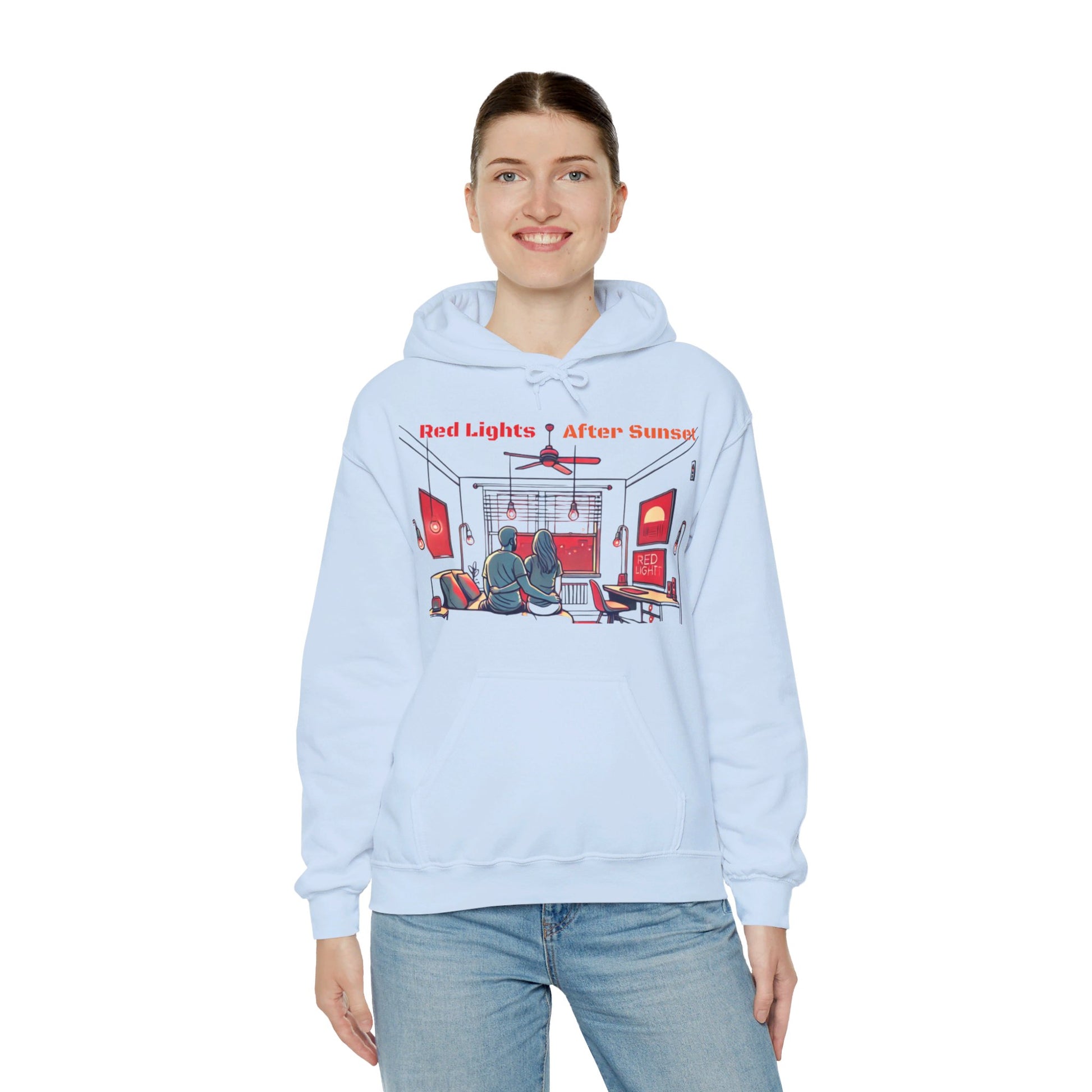 Red Lights After Sunset Couples' Hoodie - My Higher Being