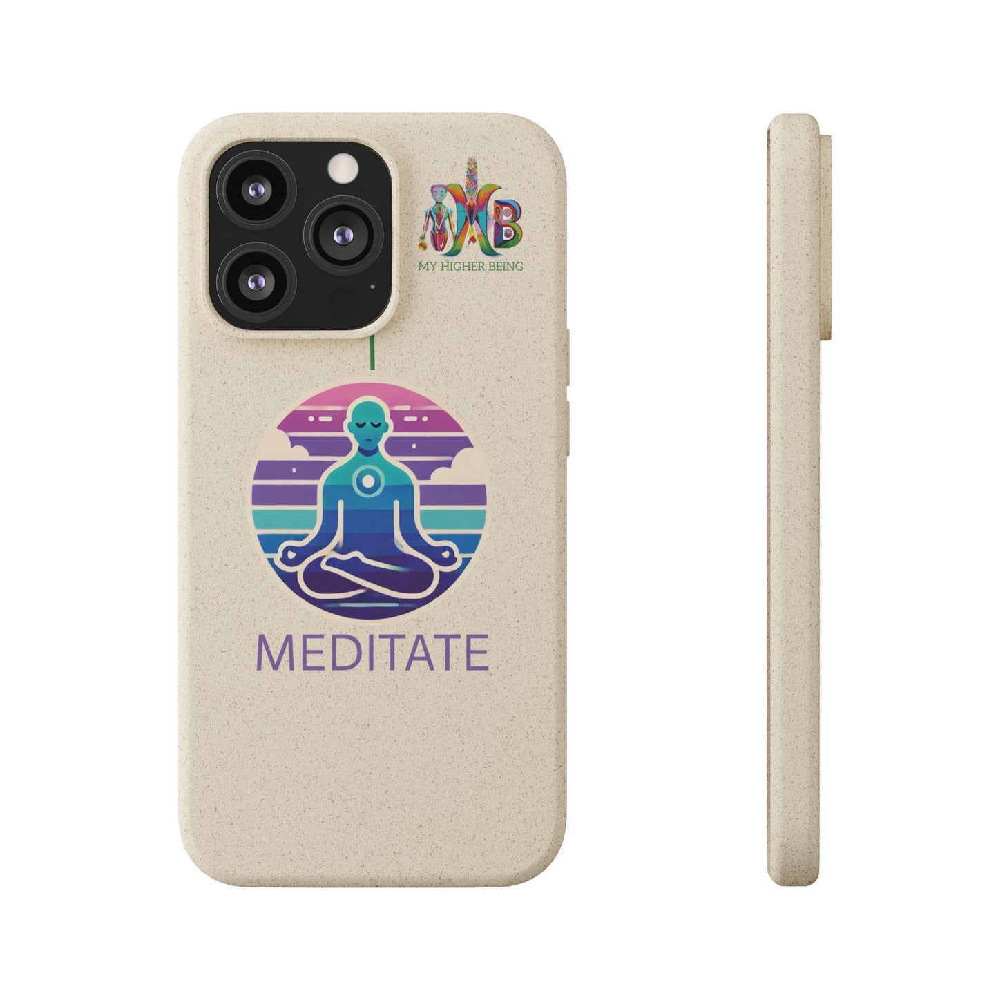 I Meditate — Plastic Free Biodegradable Phone Case — Design 4