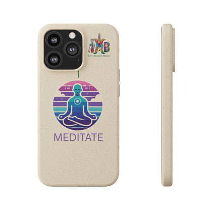I Meditate — Plastic Free Biodegradable Phone Case — Design 4