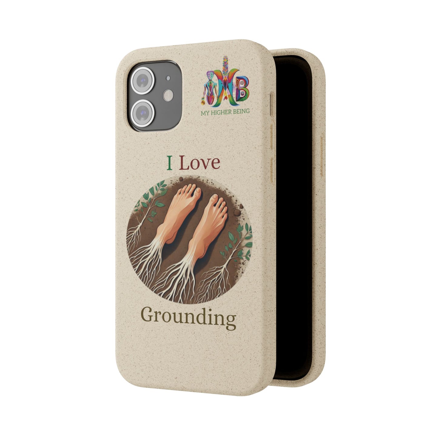 'I Love Grounding'_Plastic Free Biodegradable Phone Case