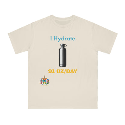 'I Hydrate 91 OZ/DAY'_100% Organic Cotton T-Shirt
