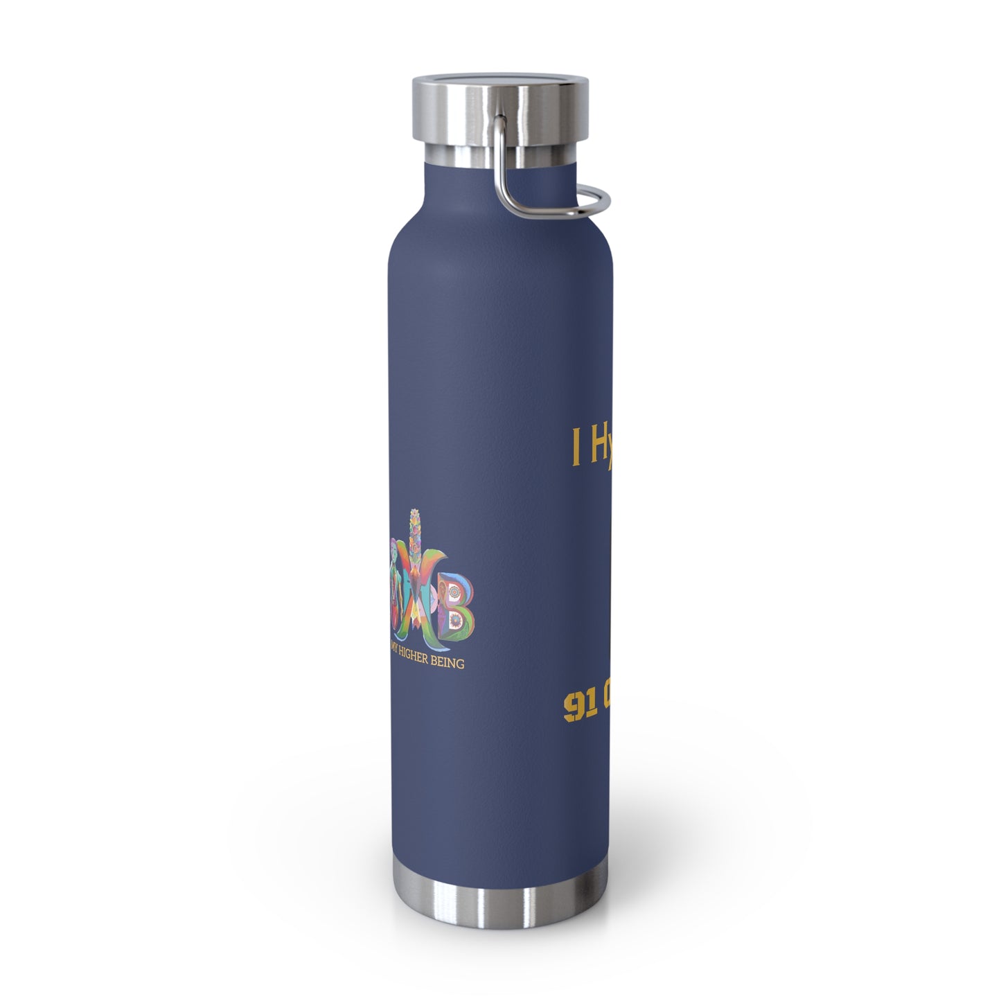 'I Hydrate 91 OZ/DAY'_Copper Vacuum Insulated Bottle, 22oz