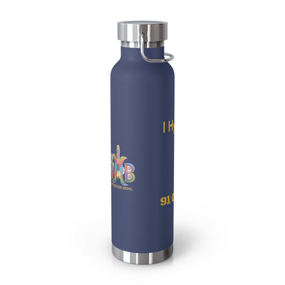 'I Hydrate 91 OZ/DAY'_Copper Vacuum Insulated Bottle, 22oz