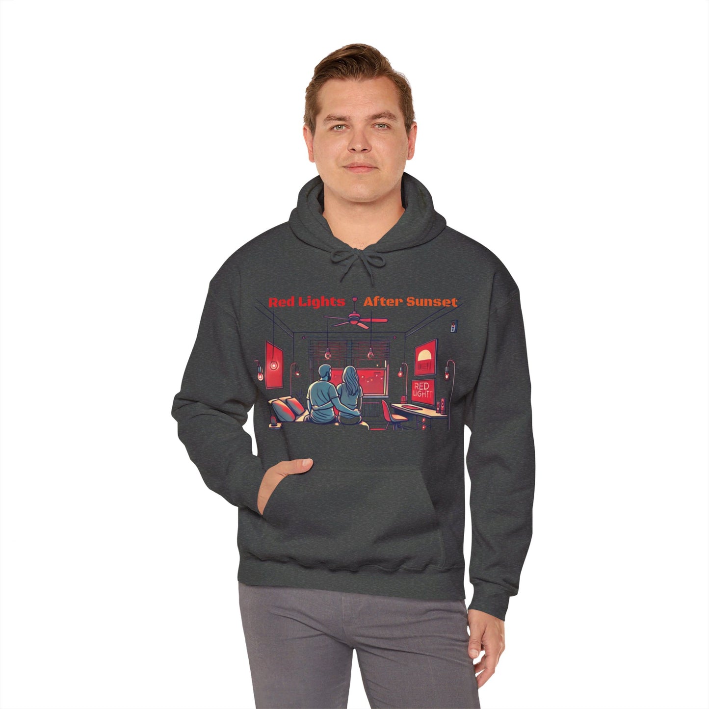 Red Lights After Sunset Couples' Hoodie - My Higher Being