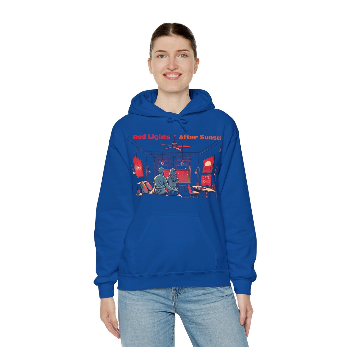 Red Lights After Sunset Couples' Hoodie - My Higher Being