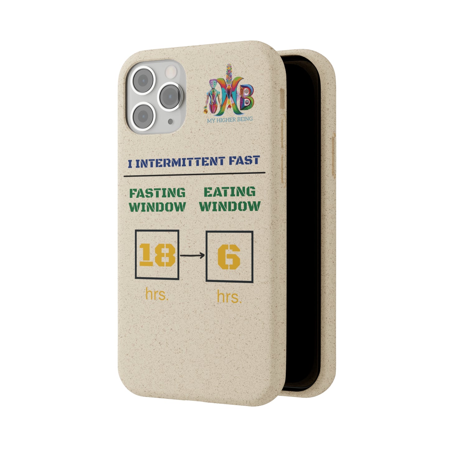 'I Intermittent Fast_18 - 6'_Plastic Free Biodegradable Phone Case (MHB Edition) - My Higher Being