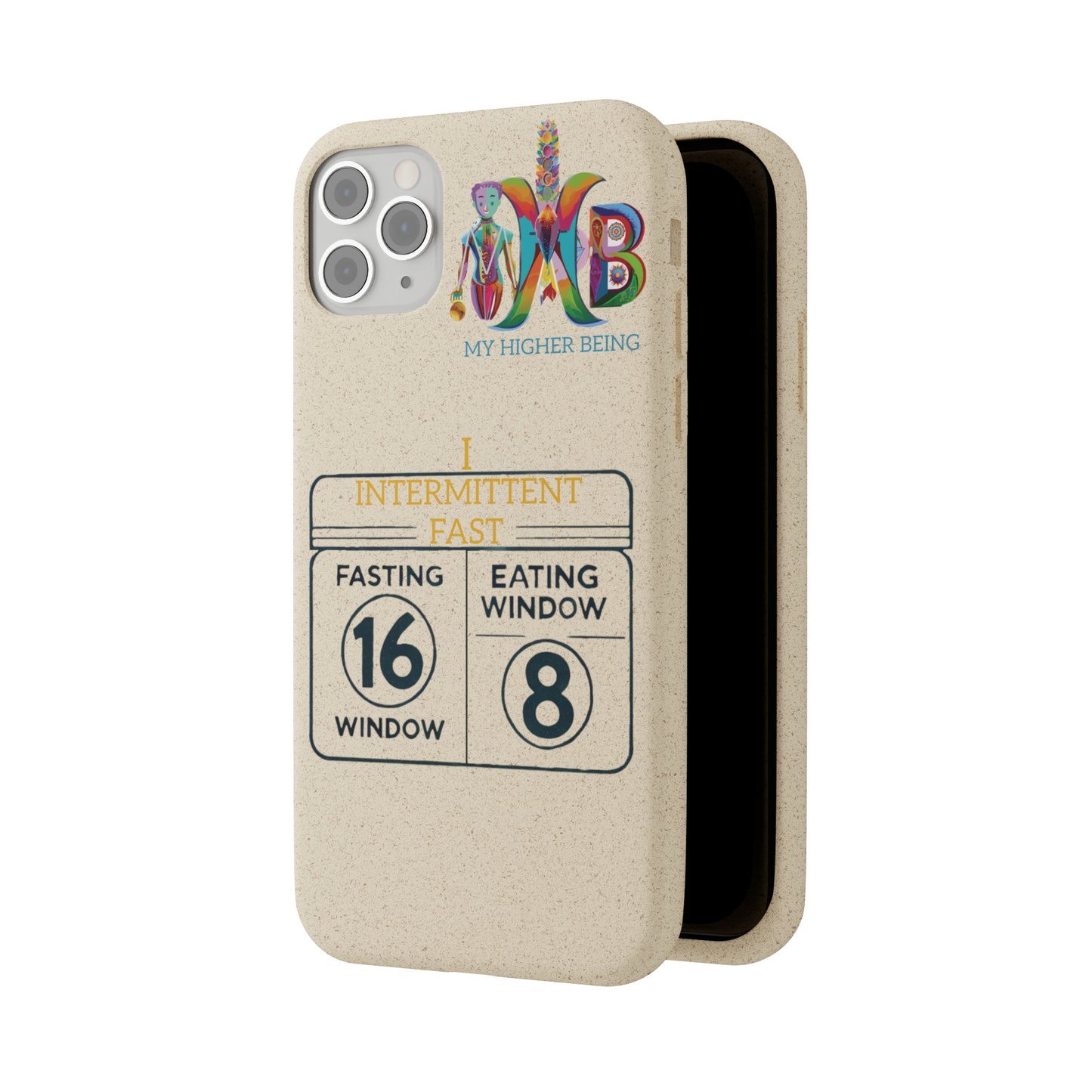 'I Intermittent Fast_16-8'_Plastic Free Biodegradable Phone Case (MHB Edition)