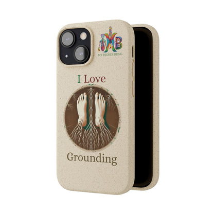 'I Love Grounding'_Plastic Free Biodegradable Phone Case