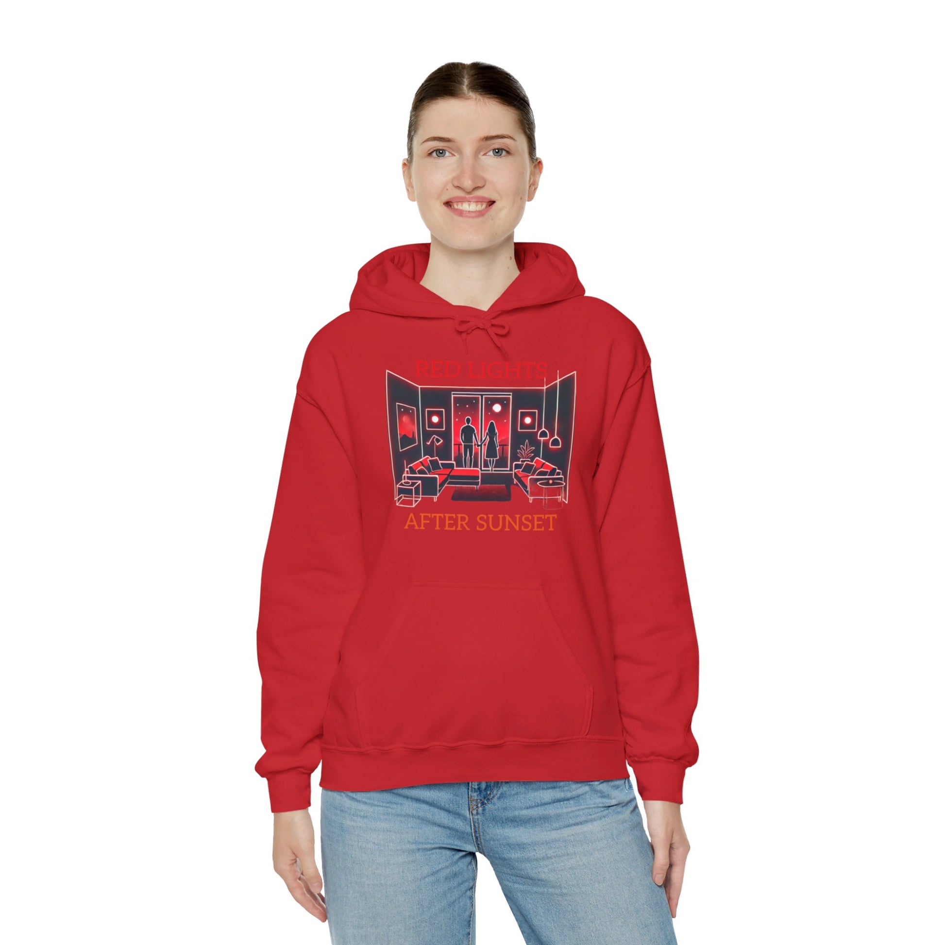 Red Lights After Sunset Couples' Hoodie - My Higher Being