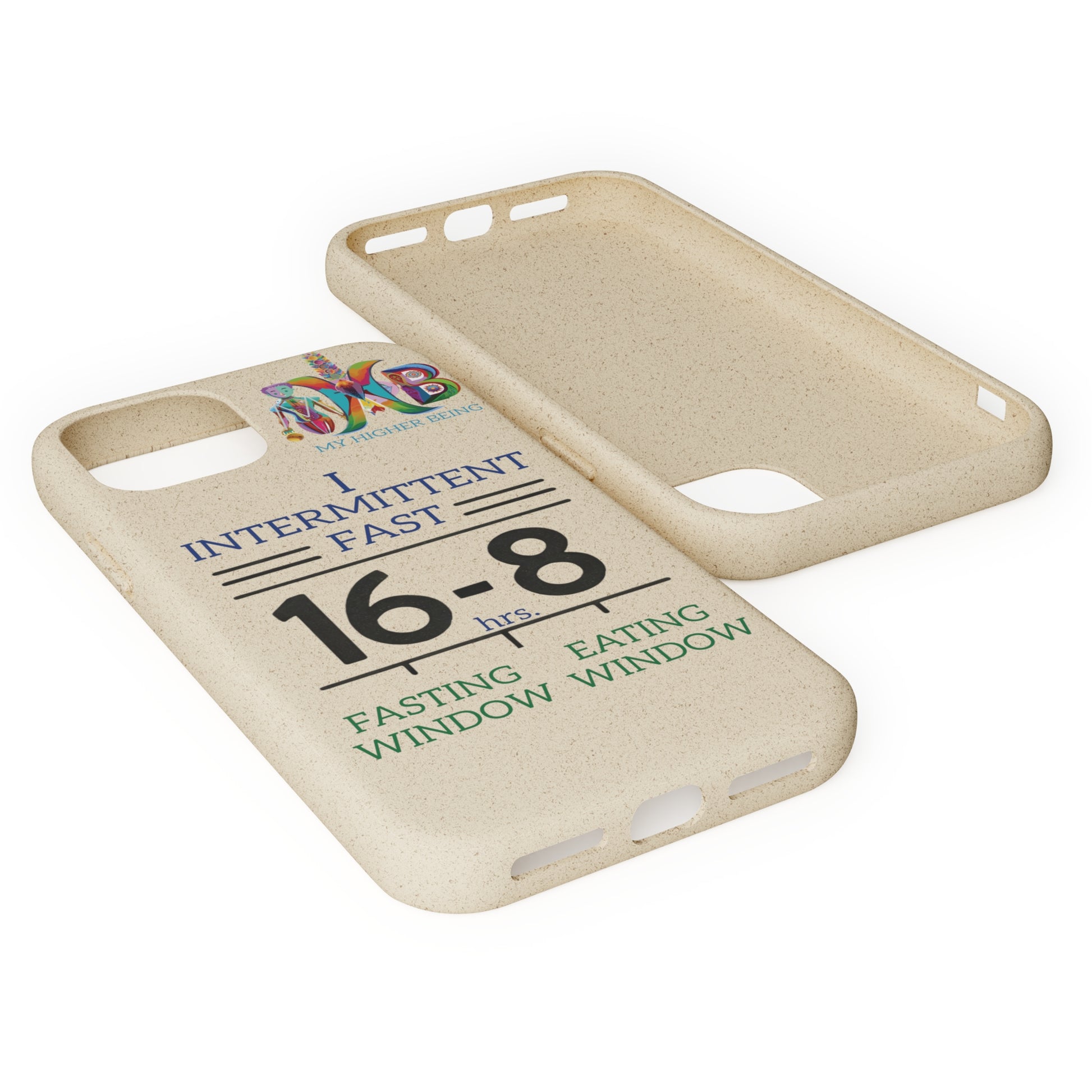 'I Intermittent Fast_16 - 8'_Plastic Free Biodegradable Phone Case (MHB Edition) - My Higher Being