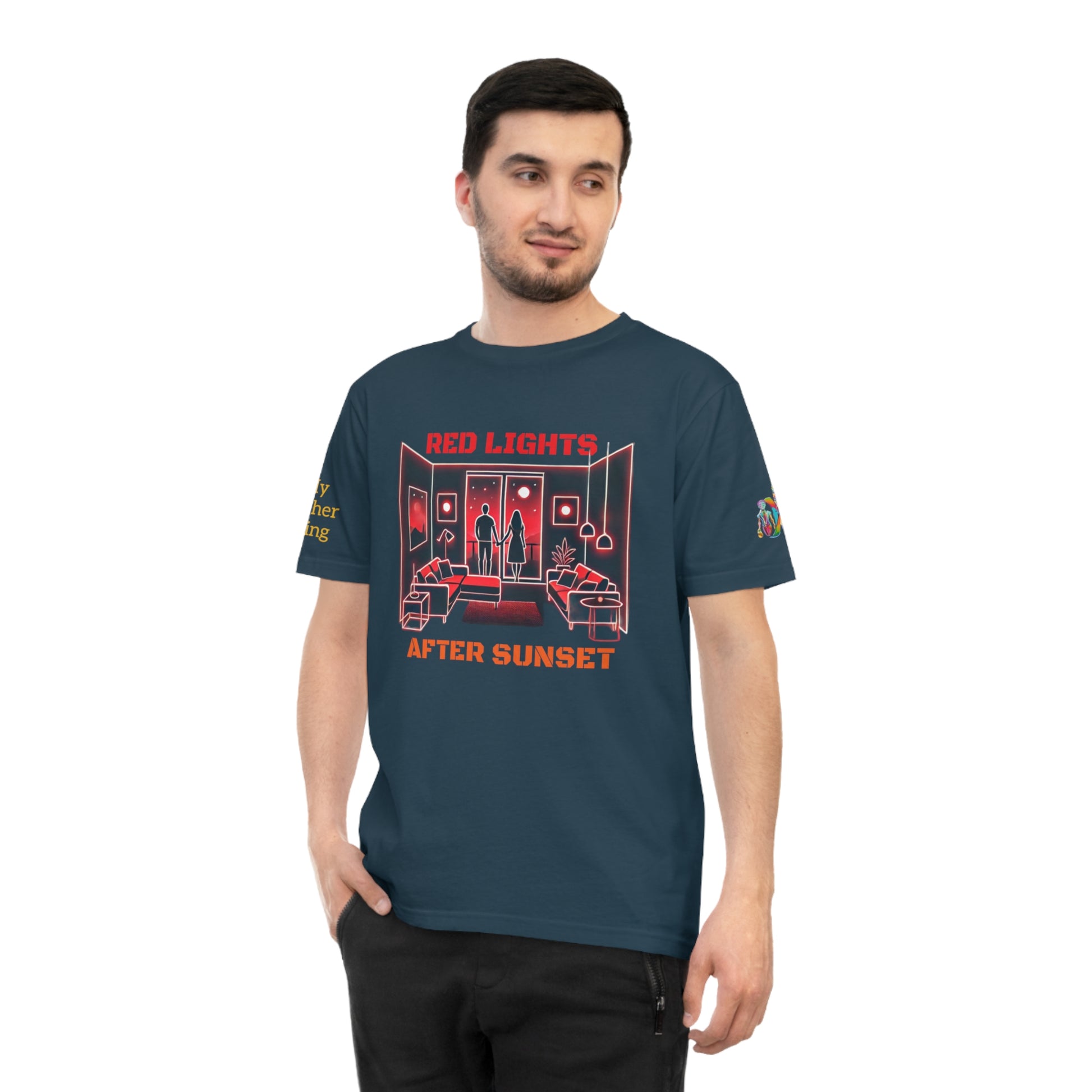 'Red Lights After Sunset' (MHB EDITION)_100% Organic Cotton T-Shirt - My Higher Being