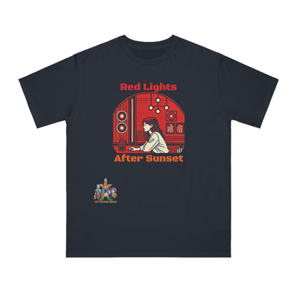 'Red Lights After Susnet'_100% Organic Cotton T-Shirt