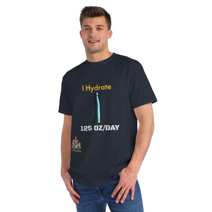 'I Hydrate 125 OZ/DAY'_100% Organic Cotton T-Shirt