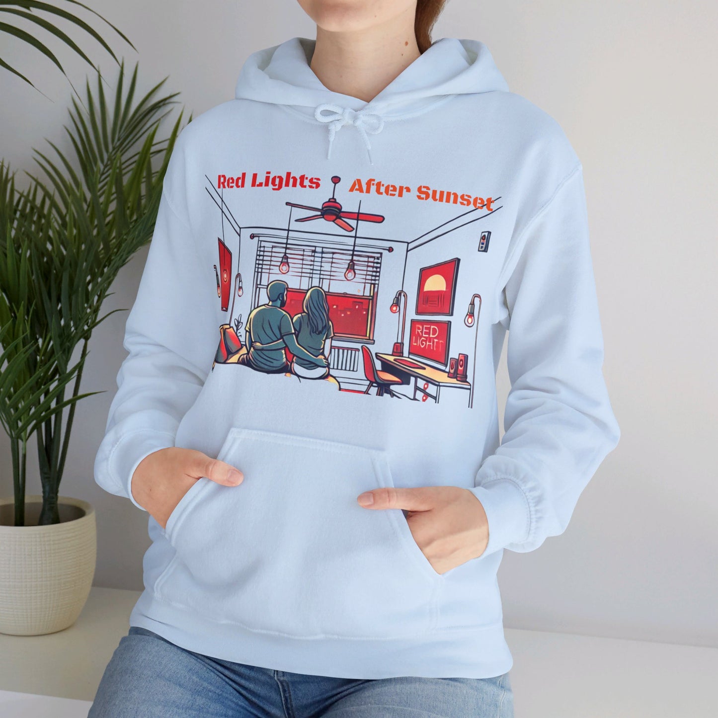 Red Lights After Sunset Couples' Hoodie - My Higher Being