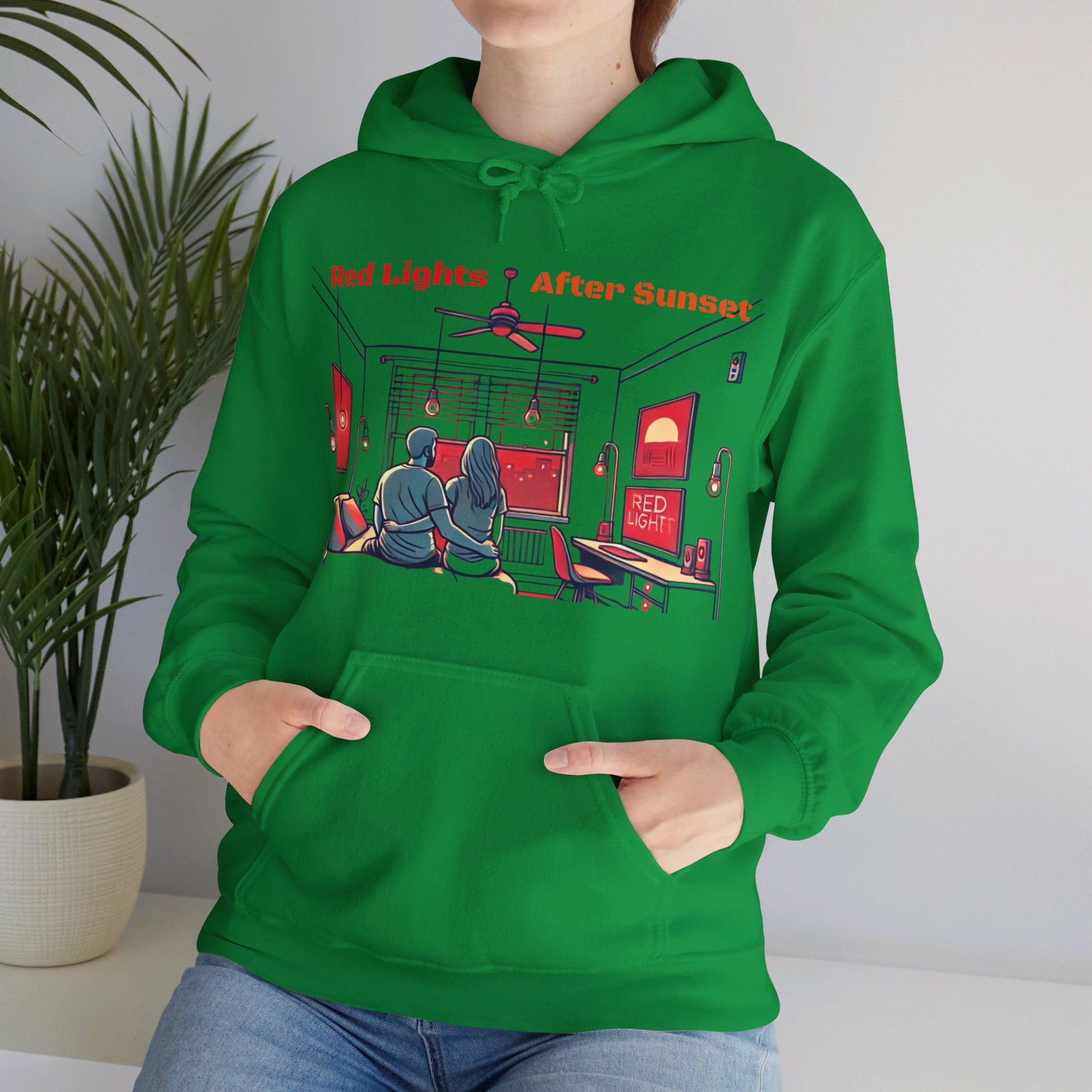 Red Lights After Sunset Couples' Hoodie - My Higher Being