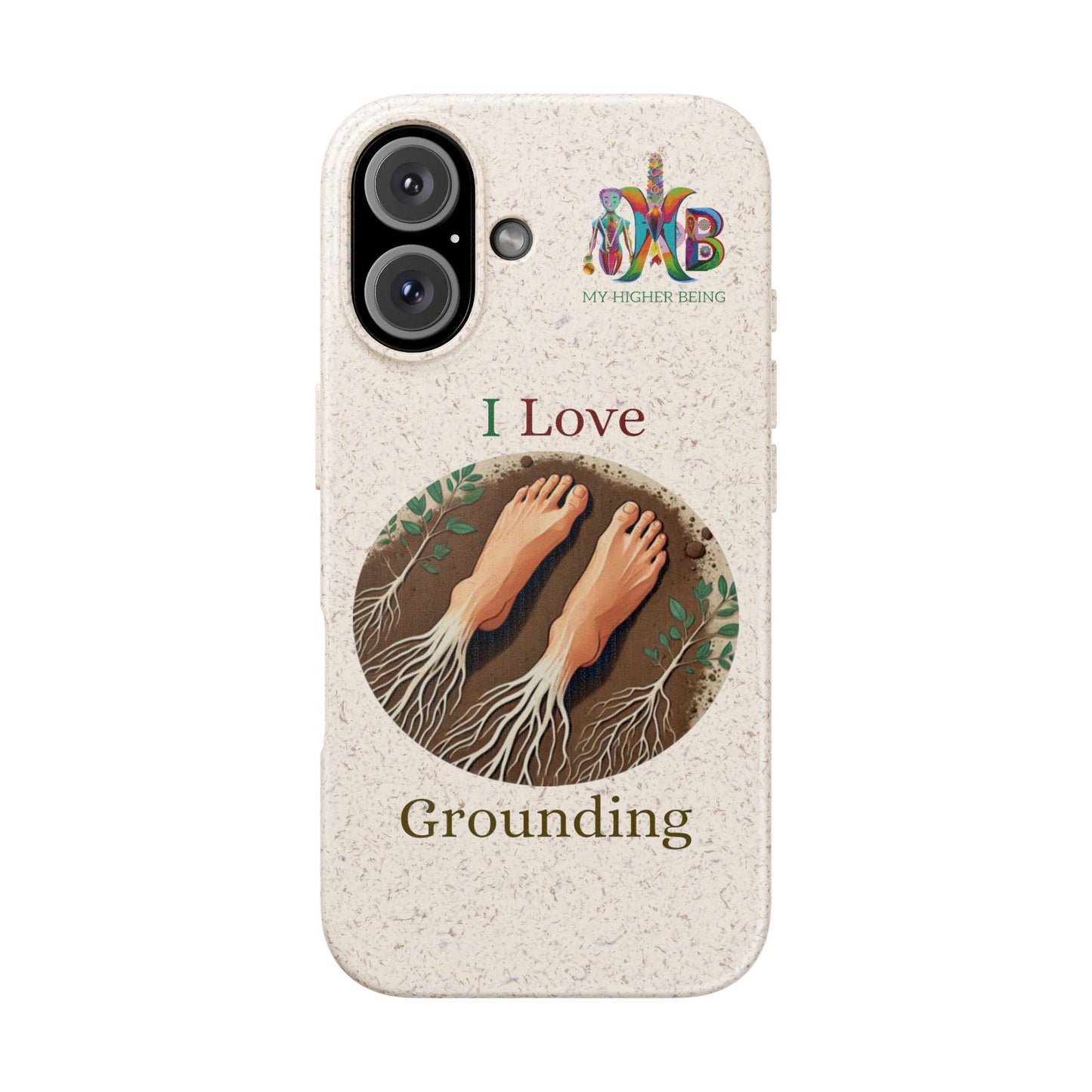 'I Love Grounding'_Plastic Free Biodegradable Phone Case