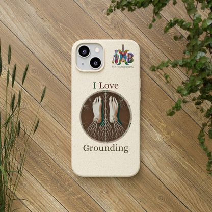 'I Love Grounding'_Plastic Free Biodegradable Phone Case