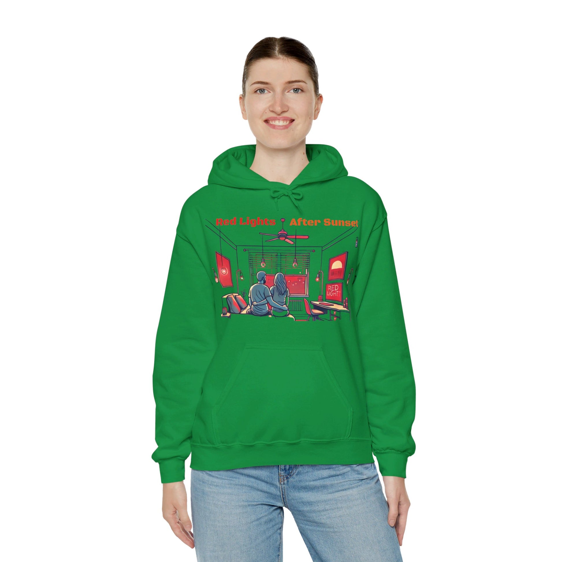 Red Lights After Sunset Couples' Hoodie - My Higher Being