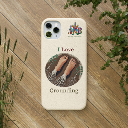 'I Love Grounding'_Plastic Free Biodegradable Phone Case
