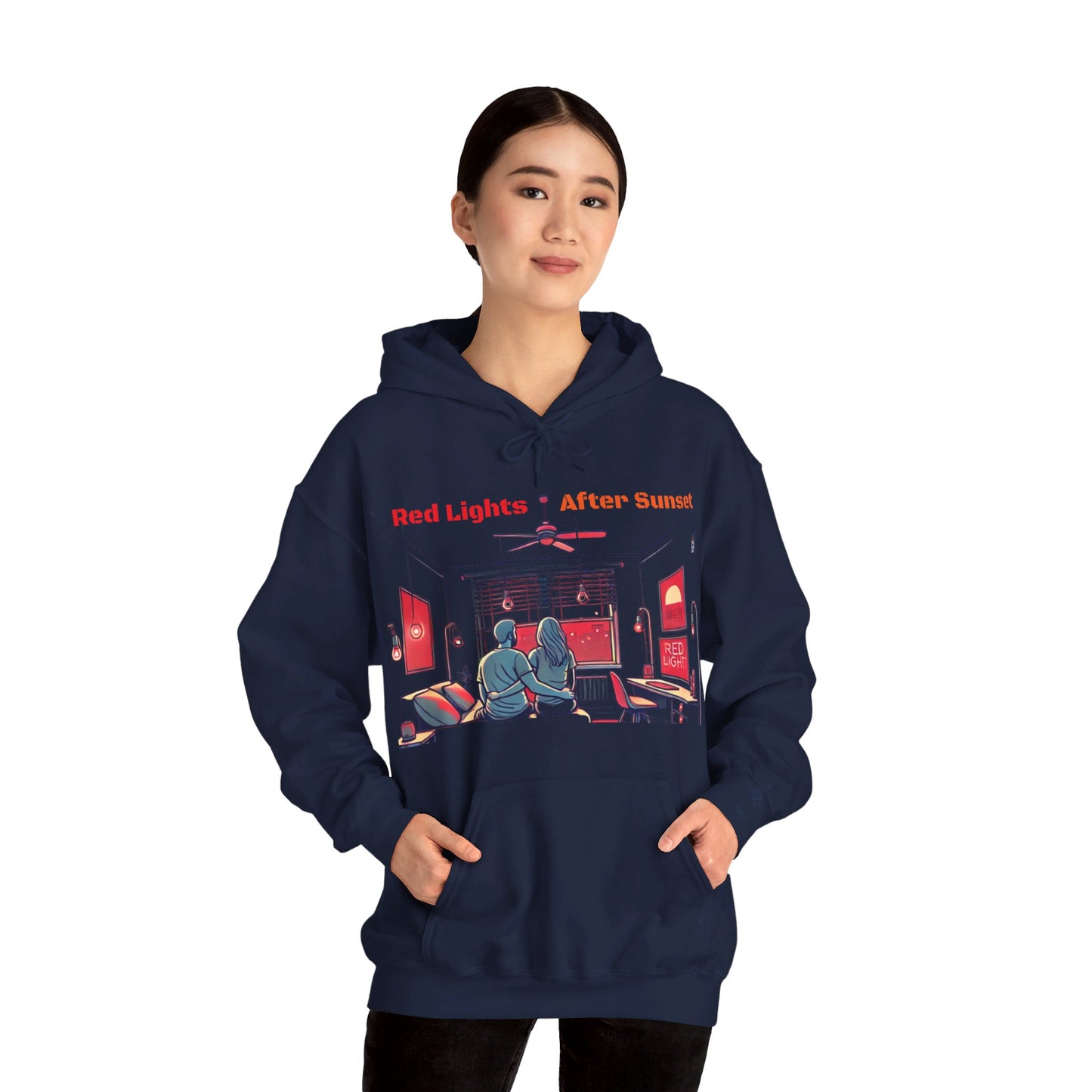 Red Lights After Sunset Couples' Hoodie - My Higher Being