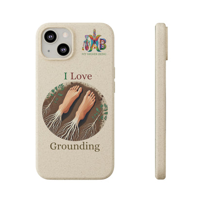 'I Love Grounding'_Plastic Free Biodegradable Phone Case