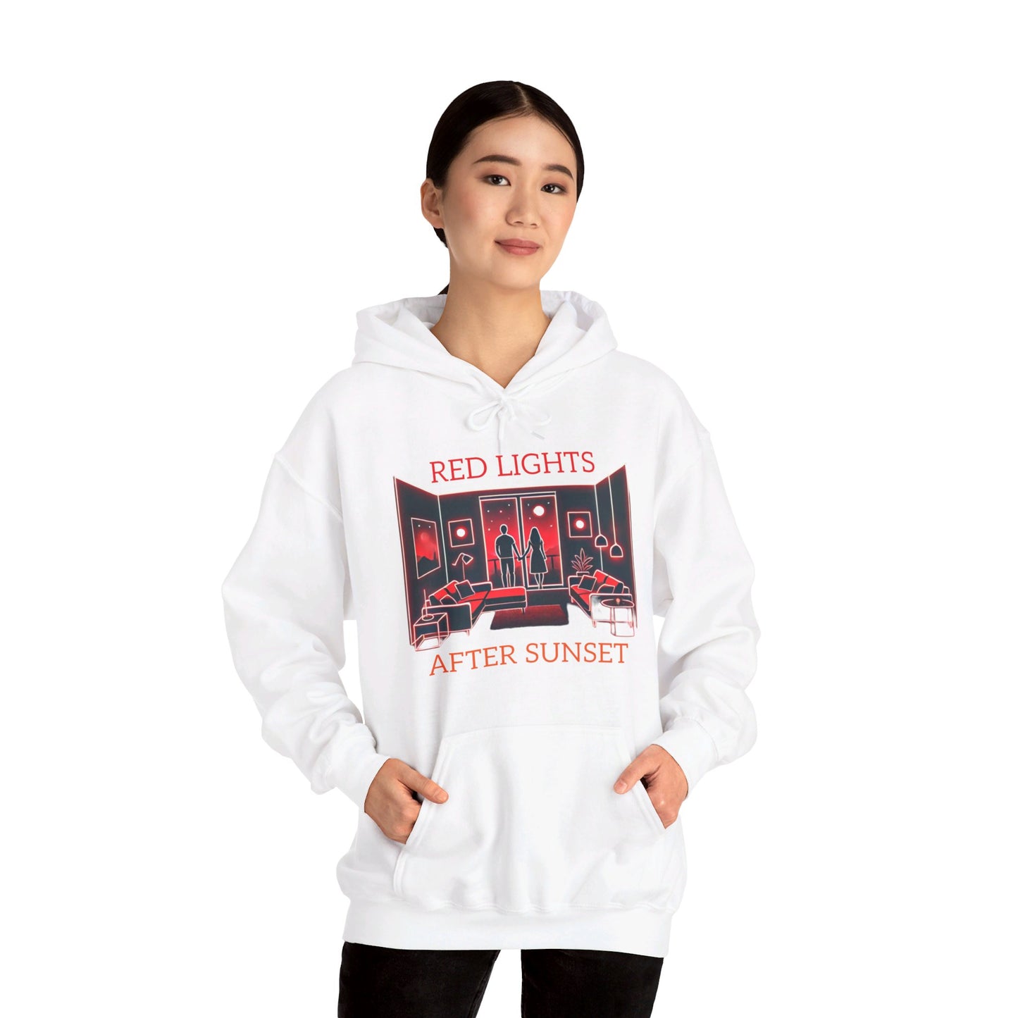 Red Lights After Sunset Couples' Hoodie - My Higher Being