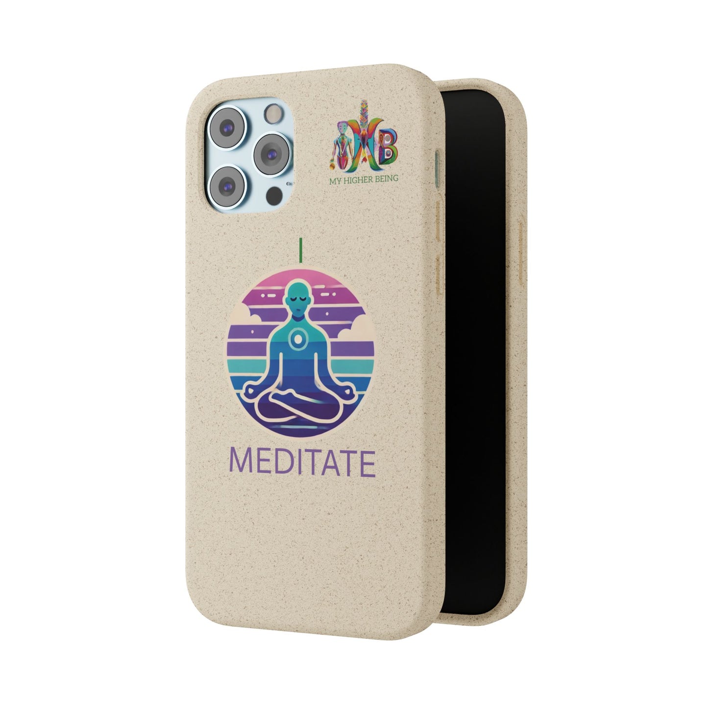 I Meditate — Plastic Free Biodegradable Phone Case — Design 4
