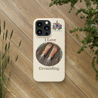 'I Love Grounding'_Plastic Free Biodegradable Phone Case
