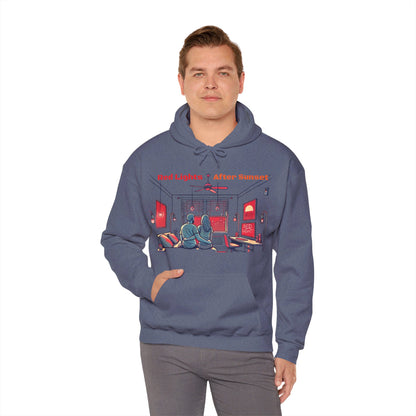 Red Lights After Sunset Couples' Hoodie - My Higher Being