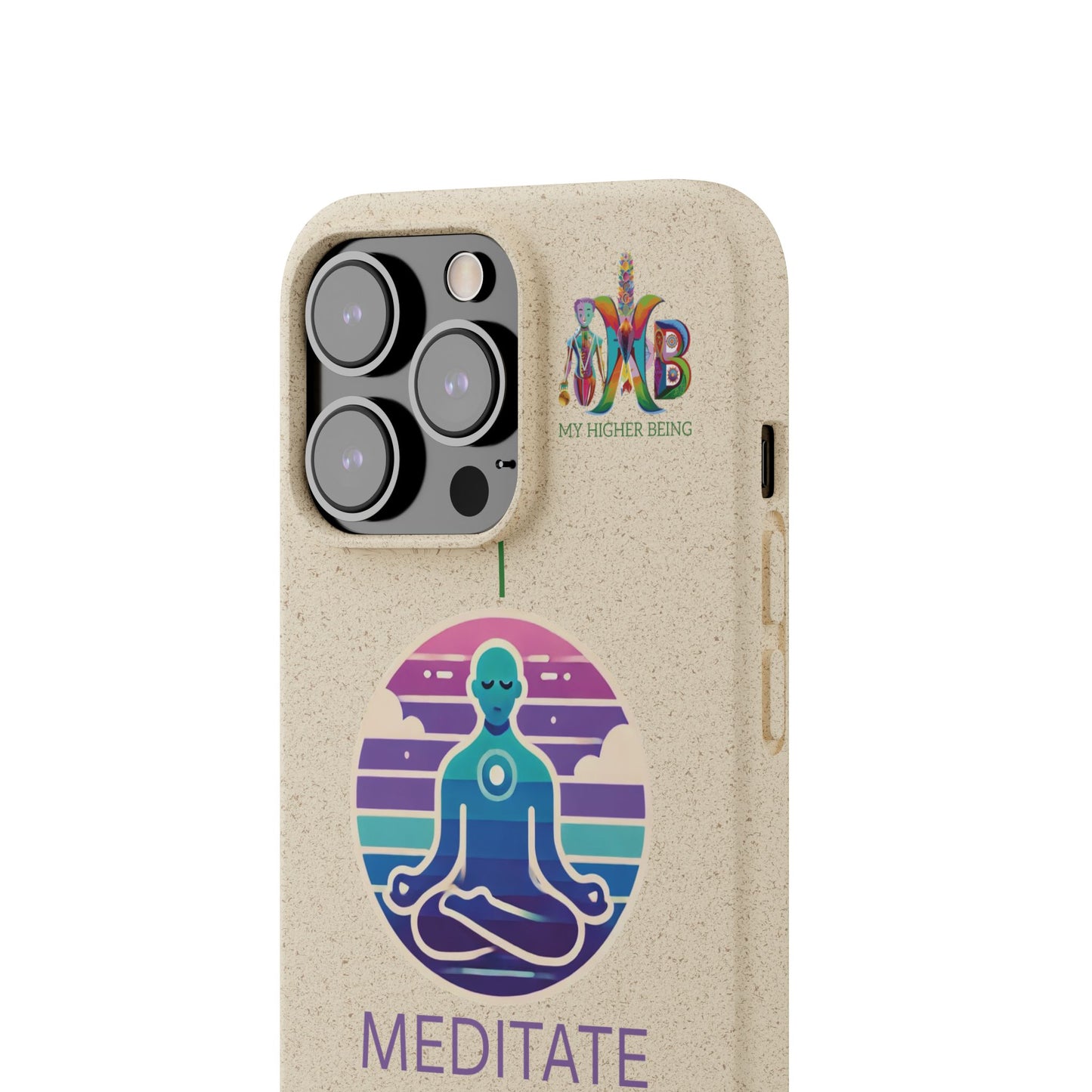 I Meditate — Plastic Free Biodegradable Phone Case — Design 4