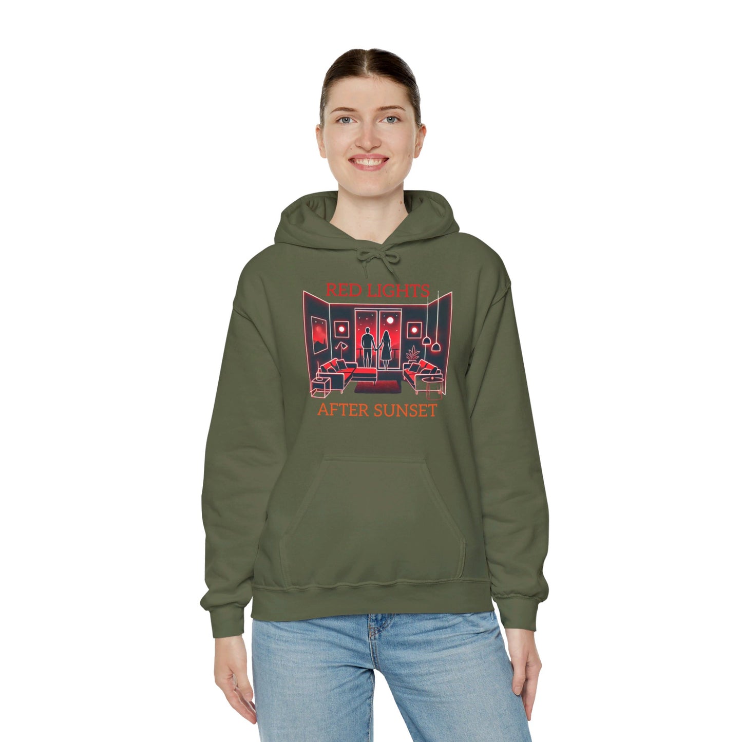 Red Lights After Sunset Couples' Hoodie - My Higher Being