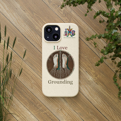'I Love Grounding'_Plastic Free Biodegradable Phone Case