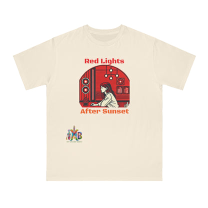 'Red Lights After Susnet'_100% Organic Cotton T-Shirt