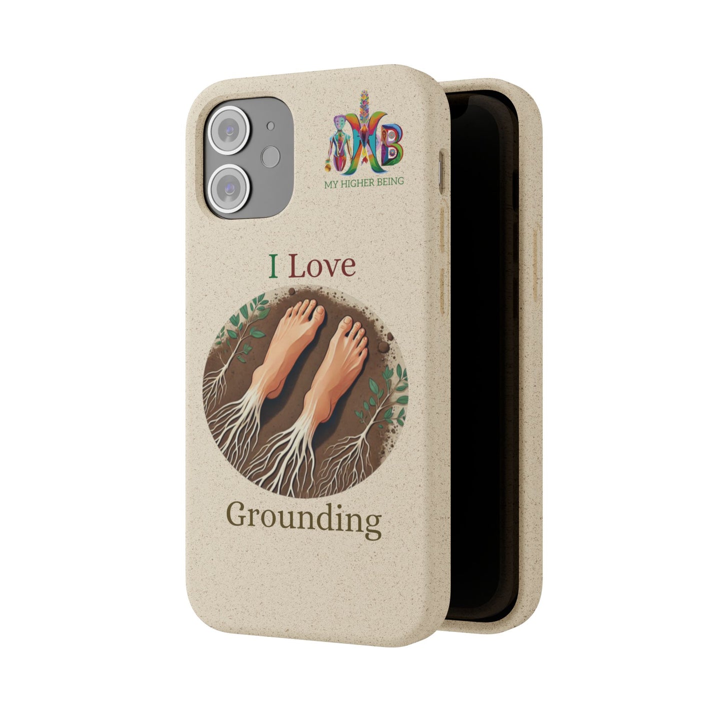 'I Love Grounding'_Plastic Free Biodegradable Phone Case