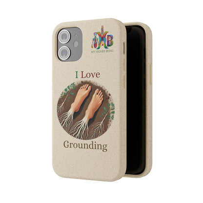 'I Love Grounding'_Plastic Free Biodegradable Phone Case