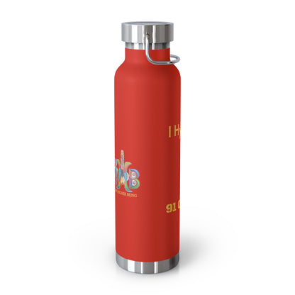 'I Hydrate 91 OZ/DAY'_Copper Vacuum Insulated Bottle, 22oz