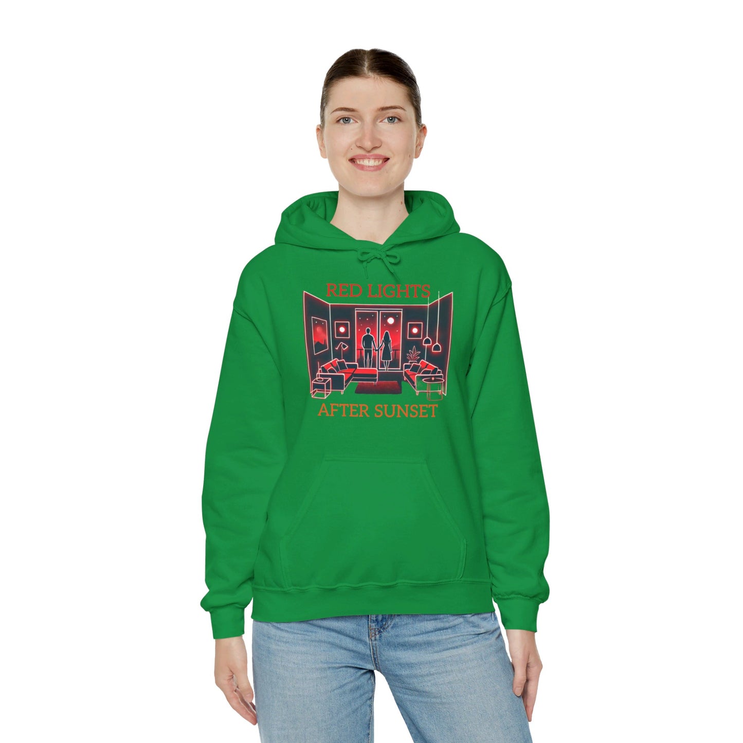 Red Lights After Sunset Couples' Hoodie - My Higher Being