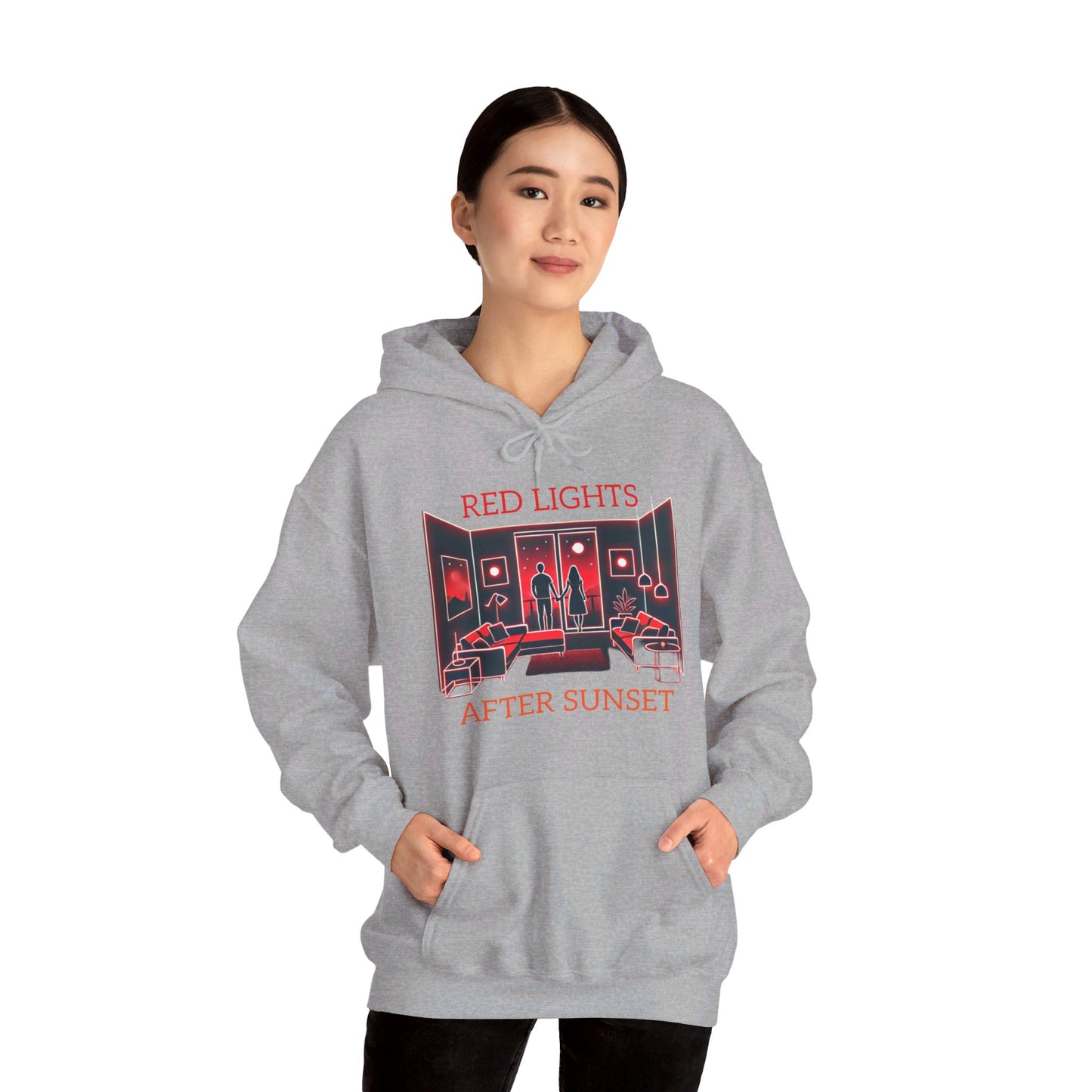 Red Lights After Sunset Couples' Hoodie - My Higher Being